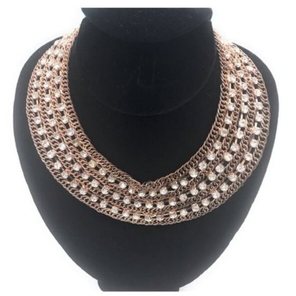 Choker Necklace with Crystal Rhinestone
